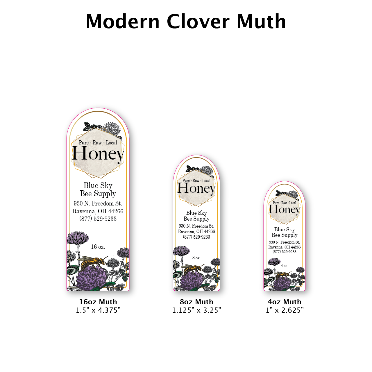 Modern Clover - Customizable Muth Jar Labels