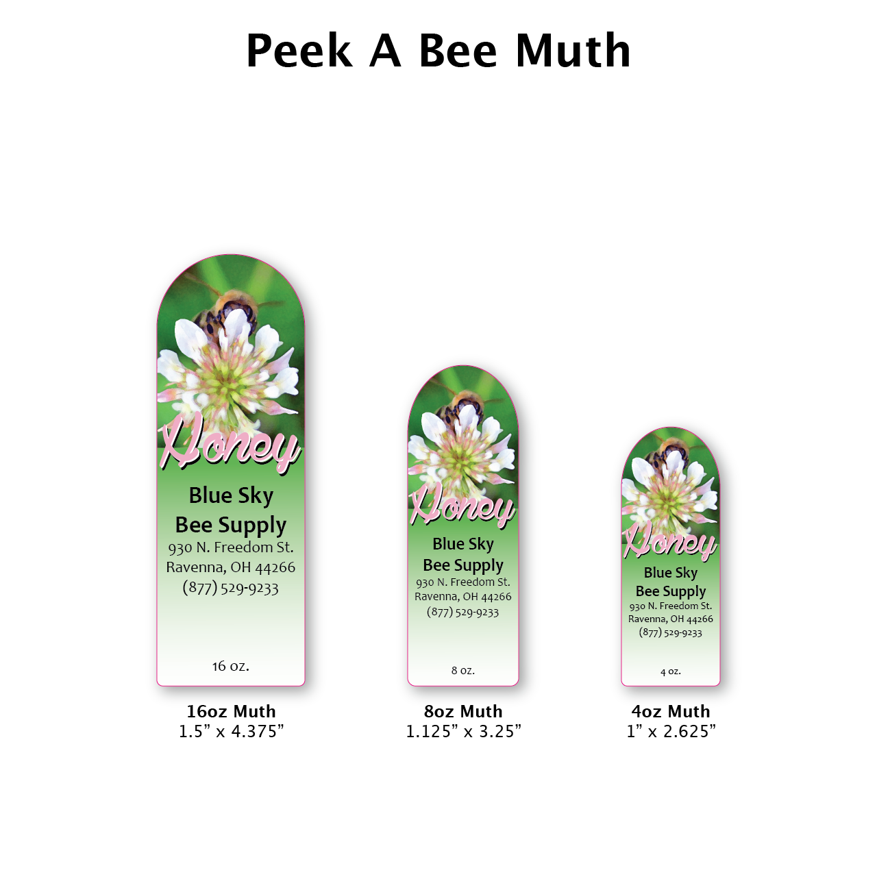 Peek A Bee - Customizable Muth Jar Labels