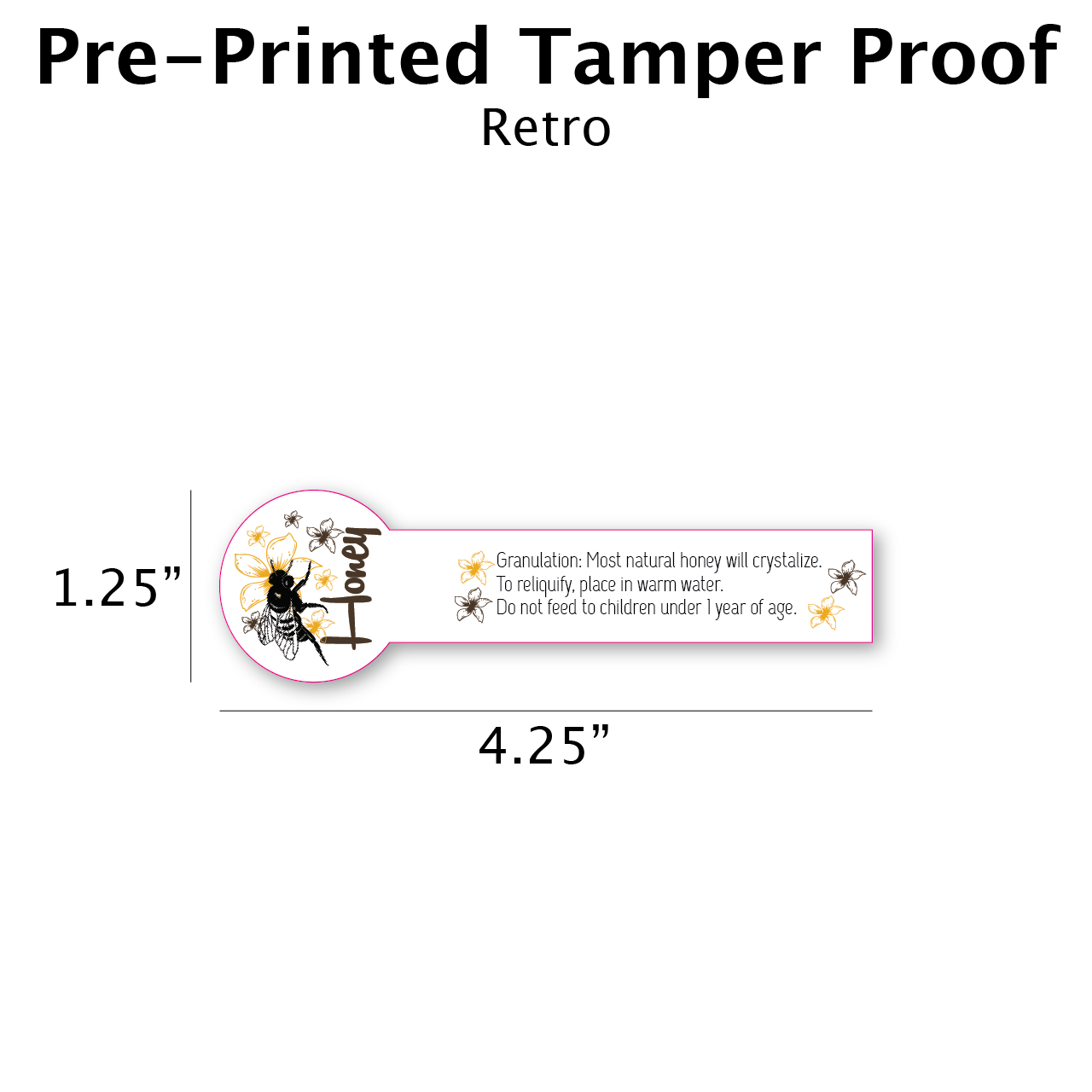 Pre Printed Tamper Proof Labels (roll of 250)