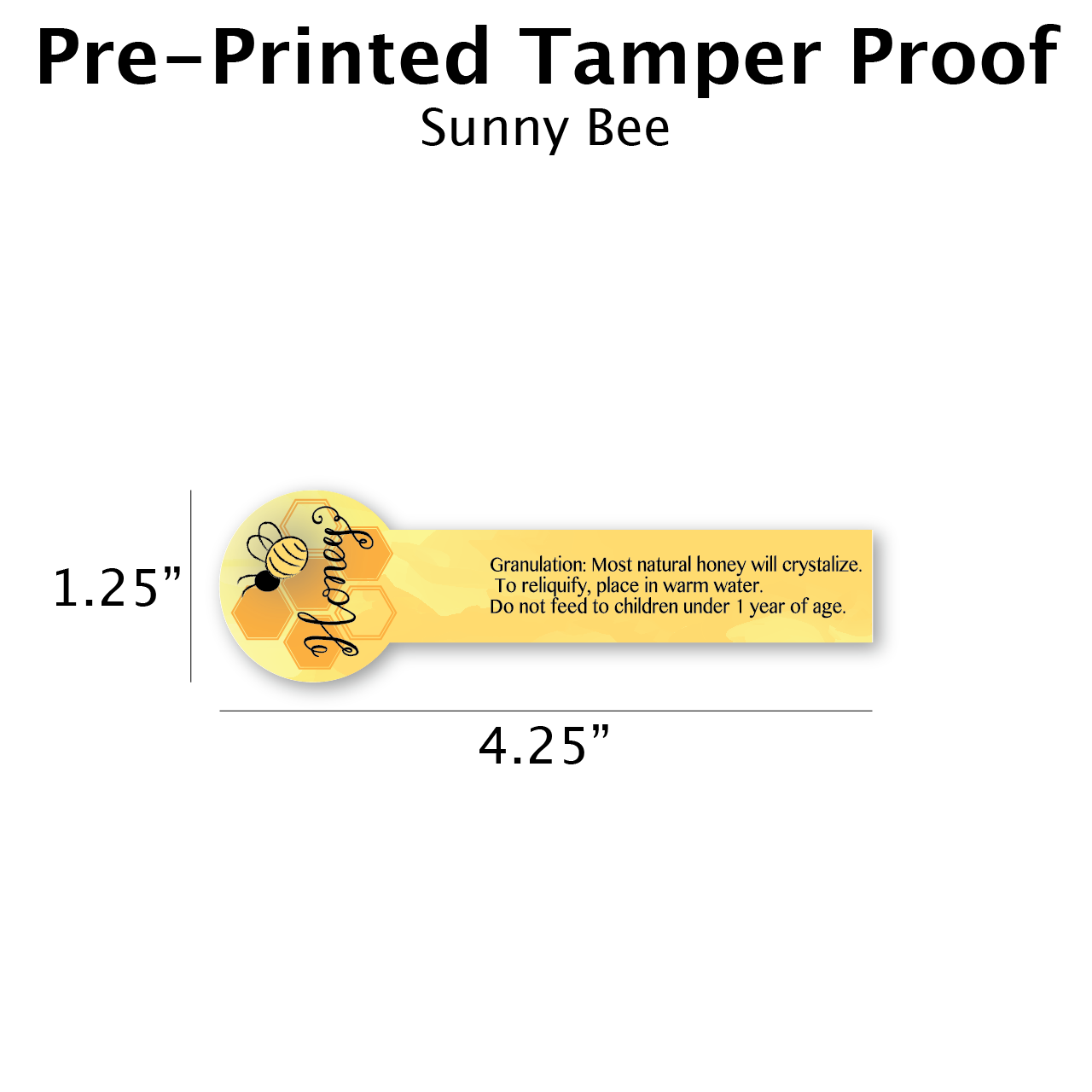 Pre Printed Tamper Proof Labels (roll of 250)