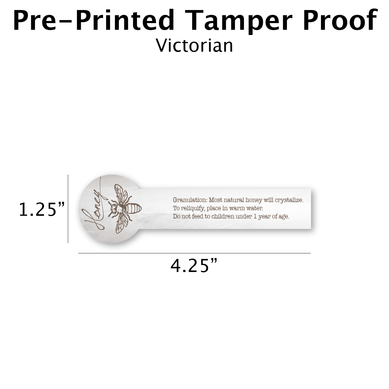 Pre Printed Tamper Proof Labels (roll of 250)