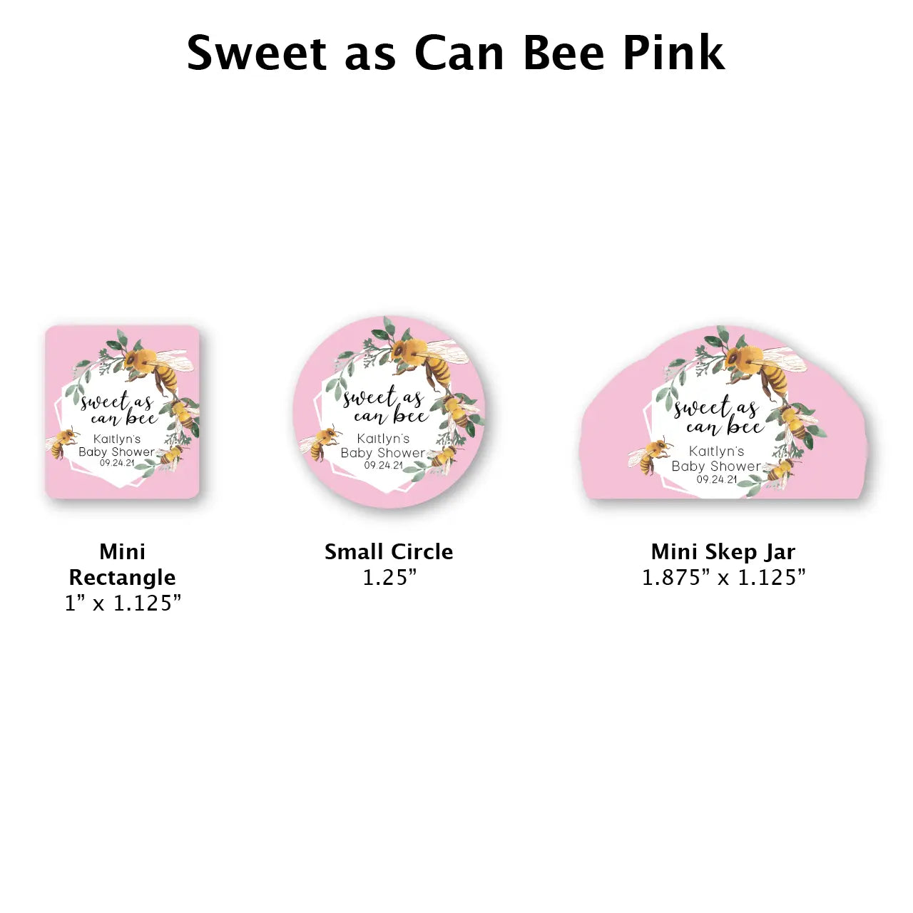 Sweet as Can Bee Pink - Favor Label (100 Count) Blue Sky Bee Supply