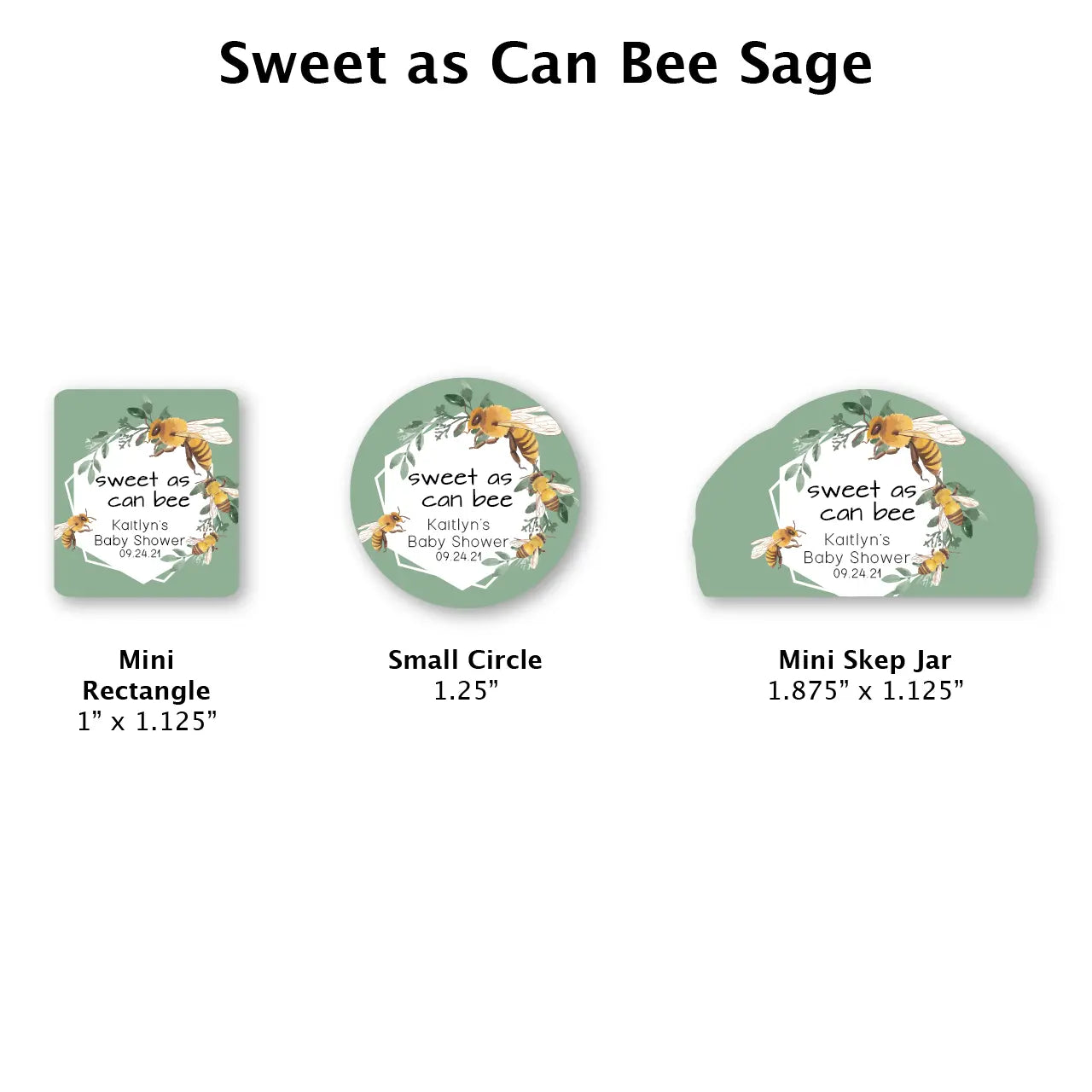 Sweet as Can Bee Sage - Favor Label (100 Count) Blue Sky Bee Supply