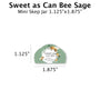 Sweet as Can Bee Sage - Favor Label (100 Count) Blue Sky Bee Supply