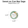 Sweet as Can Bee Sage - Favor Label (100 Count) Blue Sky Bee Supply