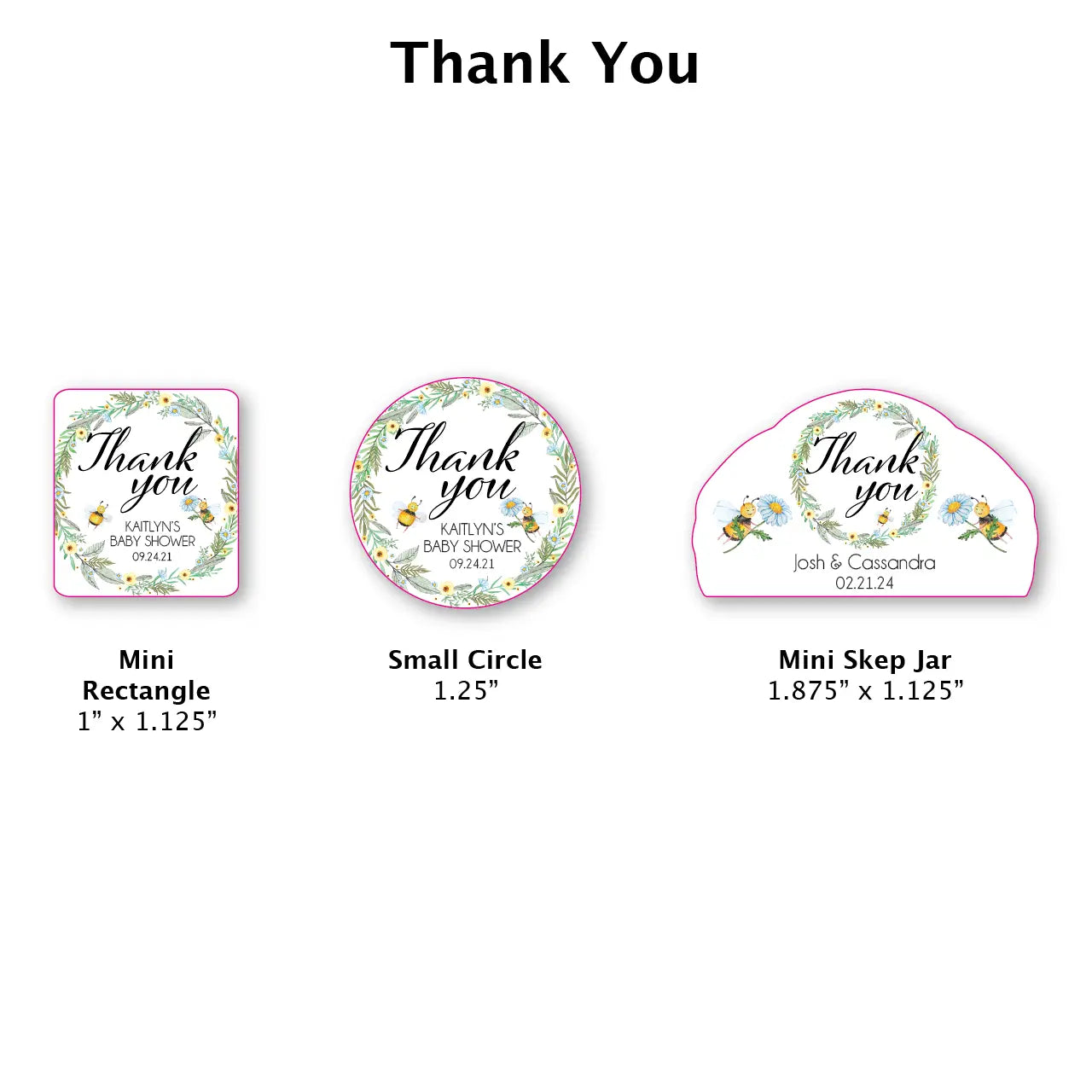 Thank You - Favor Label (100 Count) Blue Sky Bee Supply