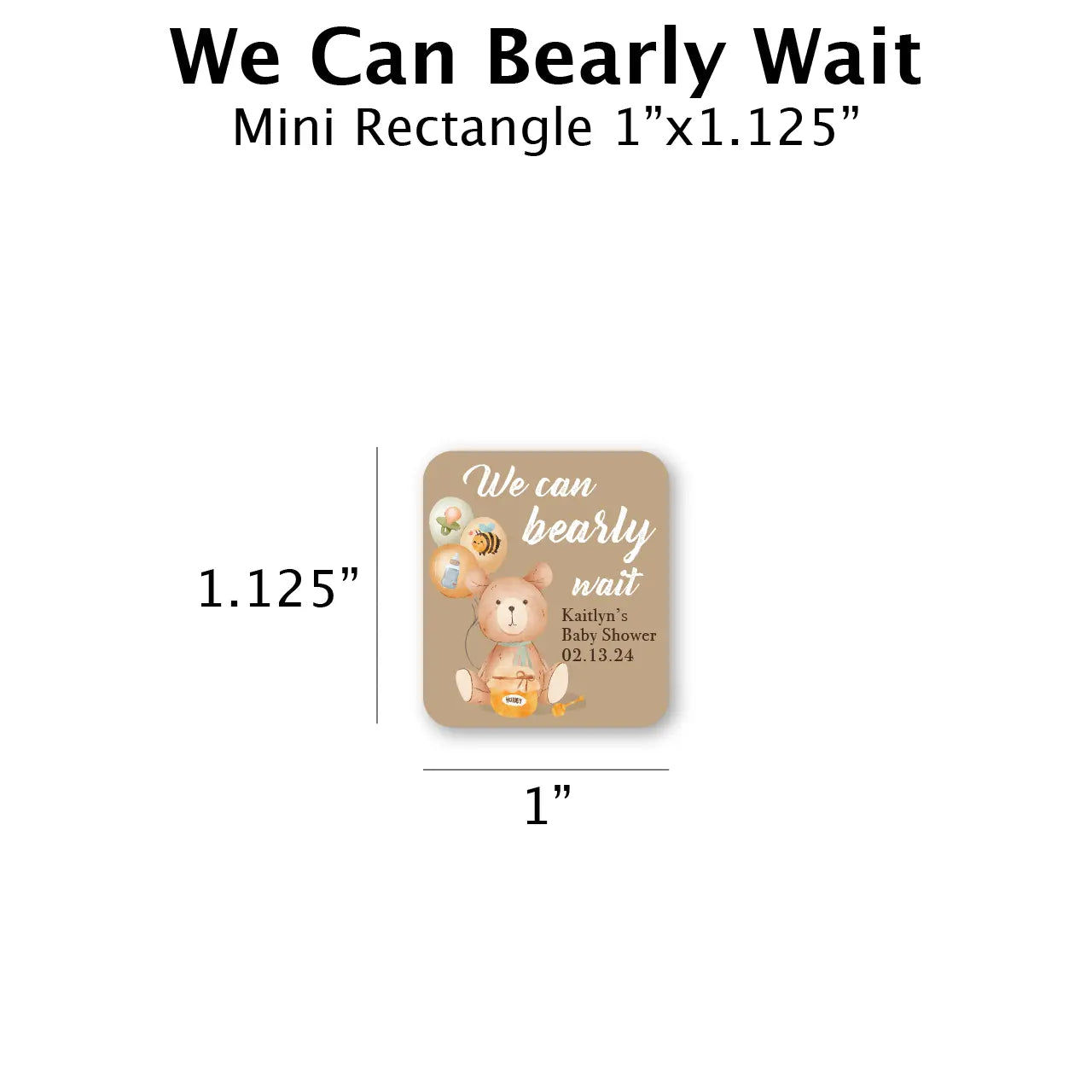 We Can Bearly Wait - Favor Label (100 Count) Blue Sky Bee Supply