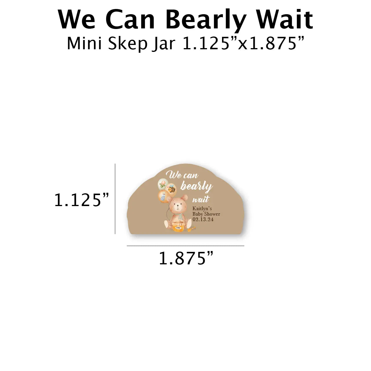 We Can Bearly Wait - Favor Label (100 Count) Blue Sky Bee Supply