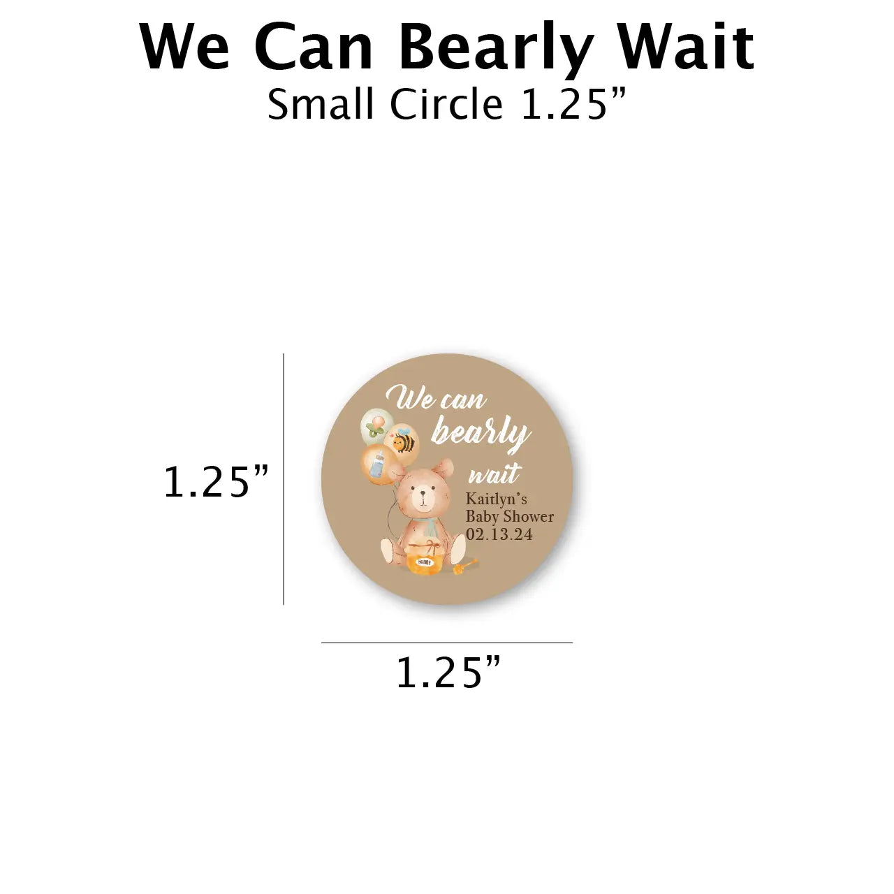 We Can Bearly Wait - Favor Label (100 Count) Blue Sky Bee Supply